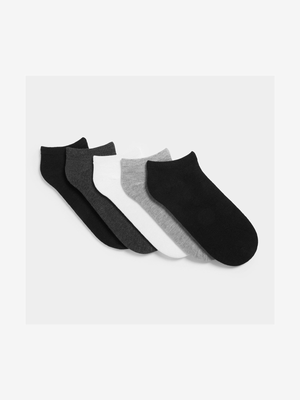 Unisex Sneaker Factory 5 Pack Multi Black Trainer Liner Socks