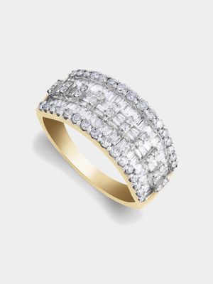9ct Yellow Gold 1ct Diamond Baguette Ring