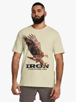 Mens Under Armour Prject Rock Eagle Cream Tee