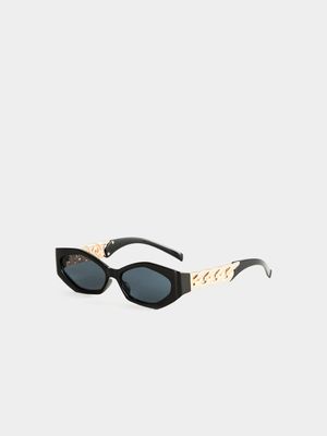 Rectangular Chain Temple Sunglasses