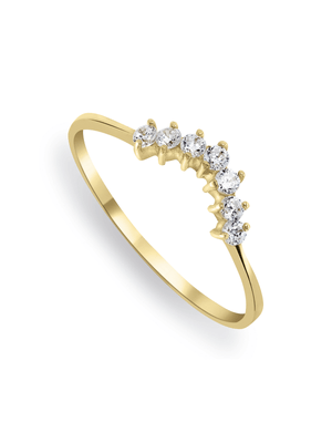 Yellow Gold &Cubic Zirconia, Cubic Zirconia Curved Eternity Ring
