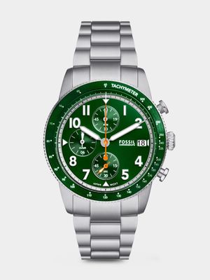Fossil Sport Tourer Green Dial Stainless Steel Bracelet Chronograph Watch