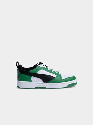 Junior Puma Rebound V6 Low Green/White Sneaker