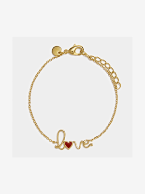 18ct Gold Plated Dainty Love Script Bracelet