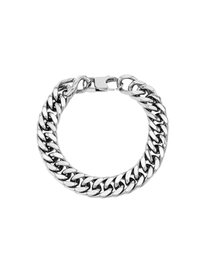 Stainless Steel Silver Chunky Curb Chain Bracelet