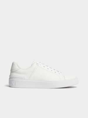 Fabiani Men's Tumbled Leather Combo White Court Sneakers