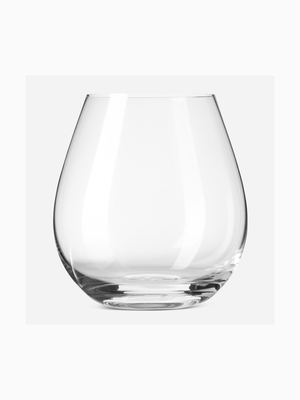 crystal stemless red wine glass