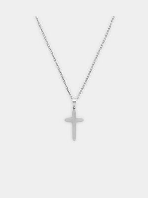 Stainless Steel Indent Cross Pendant