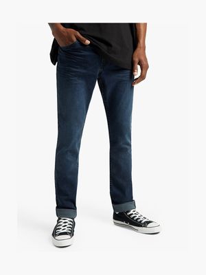 Redbat Men's Blue/Black Skinny Jeans