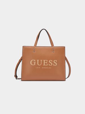 Women's Guess Brown  Lindey Carryall Bag