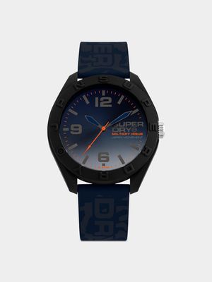 Superdry Men's Osaka Camo Blue Silicone Watch