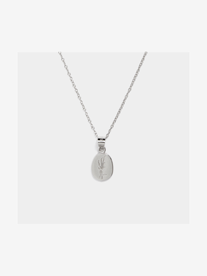 Sterling Silver Engraved Lavender on Chain