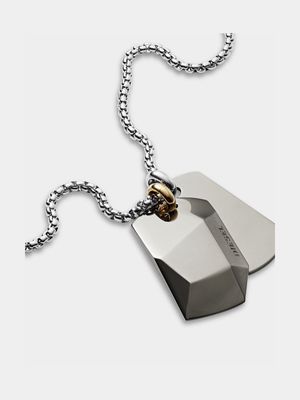 Diesel Gunmetal Plated Stainless Steel  Double Dogtag Chain
