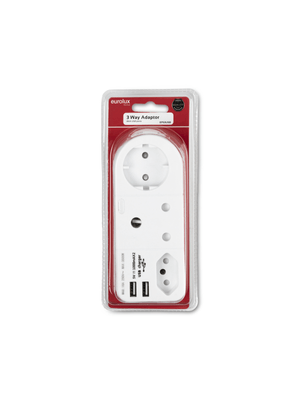 Eurolux 3 Way Adapter with USB Port