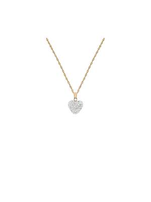 Yellow Gold & Sterling Silver Crystal Heart pendant on chain.