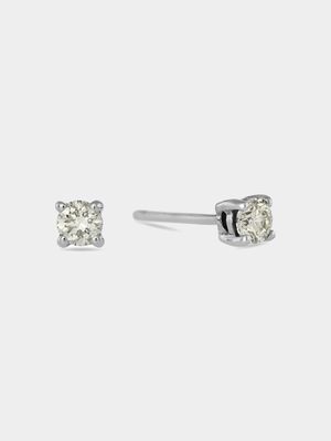 9ct White Gold & 0.26ct Diamond Claw-Set Stud Earrings