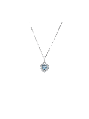 Sterling Silver Blue Cubic Zirconia Kid's December Birthstone Pendant Mecklace