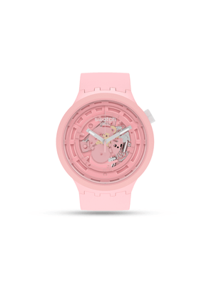 Swatch C-Pink & Skeleton Dial Bio-Sourced Silicone Watch