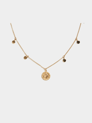 18ct Gold Plated Mini Disk & Coin Necklace