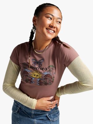Converse Women's Brown T-Shirt