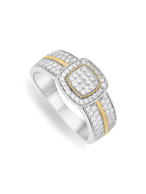 Cheté Sterling Silver & Cubic Zirconia Two-Tone Bedazzled Ring