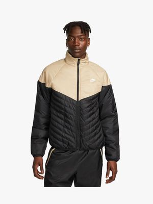Mens Nike Therma-Fit Water Resistant Stone/Black Puffer Jacket