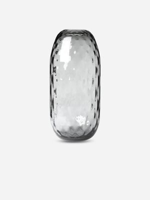 Quilt Pattern Oval Glass Vase Tall 38 x 13cm