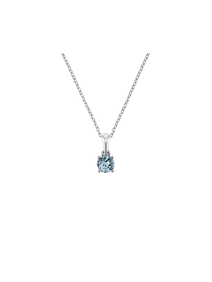 Sterling Silver Diamond & Sky Blue Topaz Birthstone Pendant