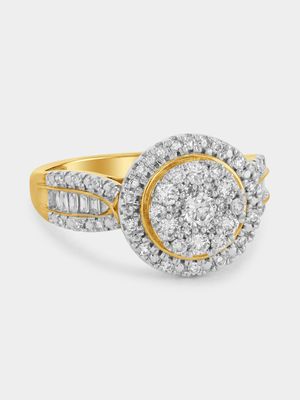 Yellow Gold 0.7ct Lab Grown Diamond Round Halo Ring