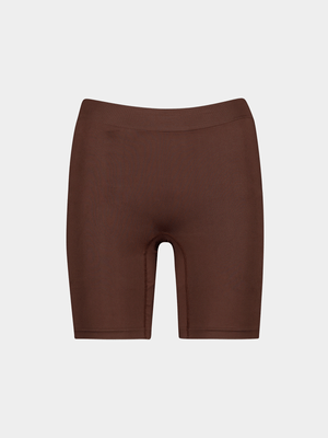 Women's Brown Seamless Shorts