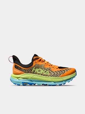 Mens Hoka Mafate Speed 4 Orange/Green Trail Running Shoes