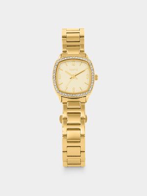 Tempo Women’s Gold Plated Champagne Dial Bracelet Watch