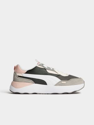 Women's Puma Runtamed Platform Grey/White/Pink Sneaker
