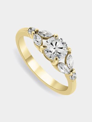 Yellow Gold Cubic Zirconia Women's Ring