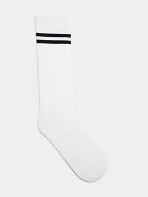 Women's White Striped Socks