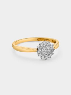 Yellow Gold Lab Grown Diamond Mini Cluster Ring