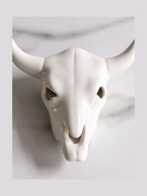 rialhem medium cow skull g/white 17cm