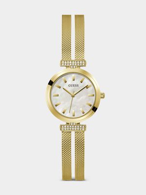 Guess Array Gold Plated Mesh Watch