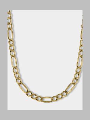 Yellow Gold & Sterling Silver bonded together Classic Figaro Chain