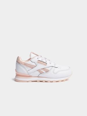 Reebok Kids Classics Leather Step N Flash White/Pink Sneaker