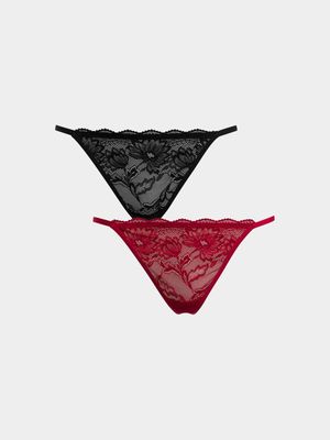 2 Pack Lace T-String
