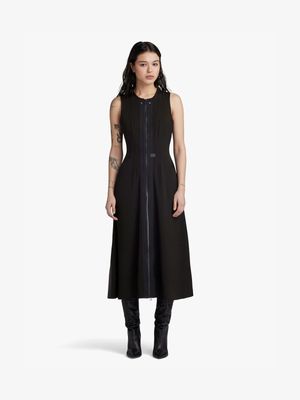 G-Star Women's Corset Flare Sleeveless Black Dress