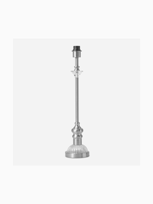 Extendable Glass Lamp Stand Nickel 31cm