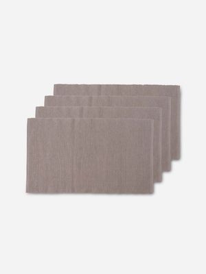 placemat grey ribbed 4pack