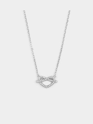 Sterling Silver Cubic Zirconia Love Knot Pendant