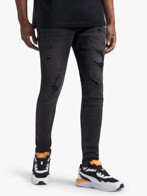 Redbat Men's Black Super Skinny Jeans