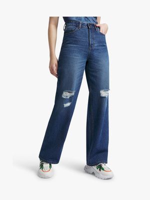 Women's Medium Wash Wide Leg jeans