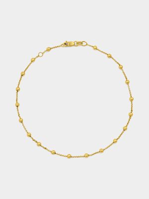 Yellow Gold & Sterling Ball Station Anklet