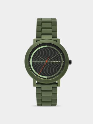 Skagen Men's Aaren Ocean Green Tide Ocean Material Bracelet Watch