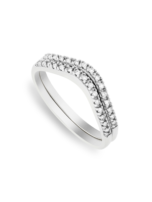 White Gold 0.15ct Diamond Scalloped Anniversary Ring Set
